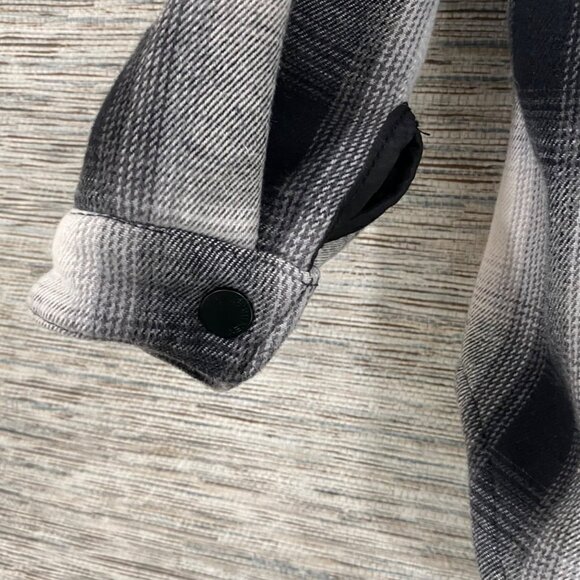 Y2K Original Fashion heavy/thick black grey white plaid girls fleece long sleeve - Picture 7 of 8